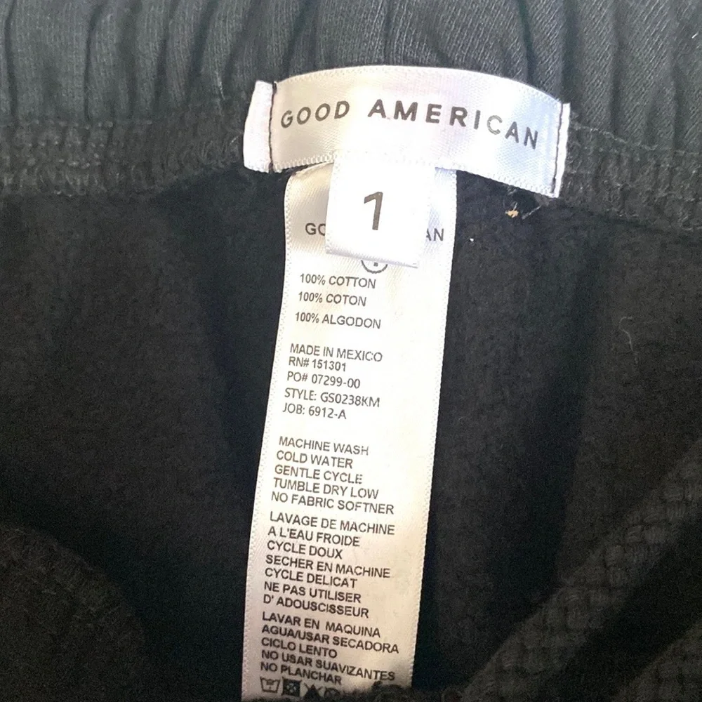 (B13)‎ Good American Sagittarius Black & White Sweatpants, Size 1 = Small, NWT